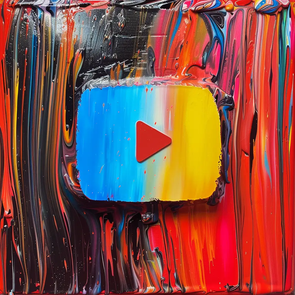youtube play button oil paints by mainyard studios ai generated