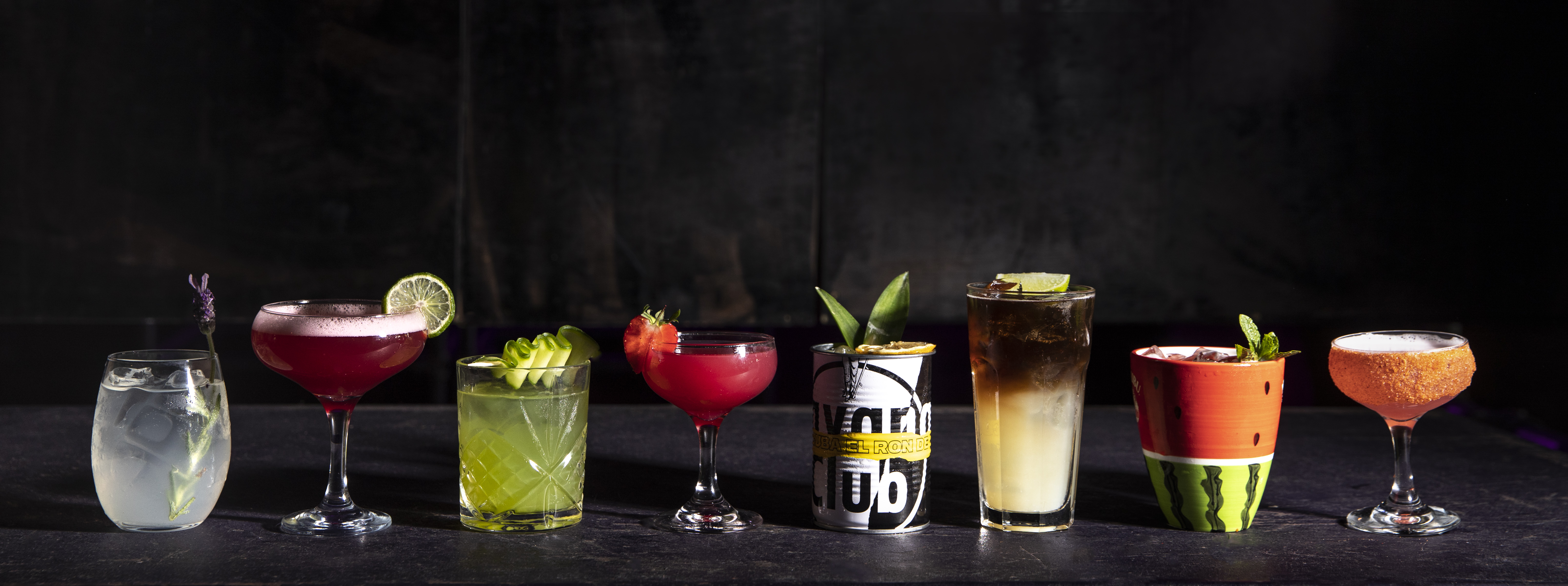 Colourful cocktails from bar No90 Hackney Wick