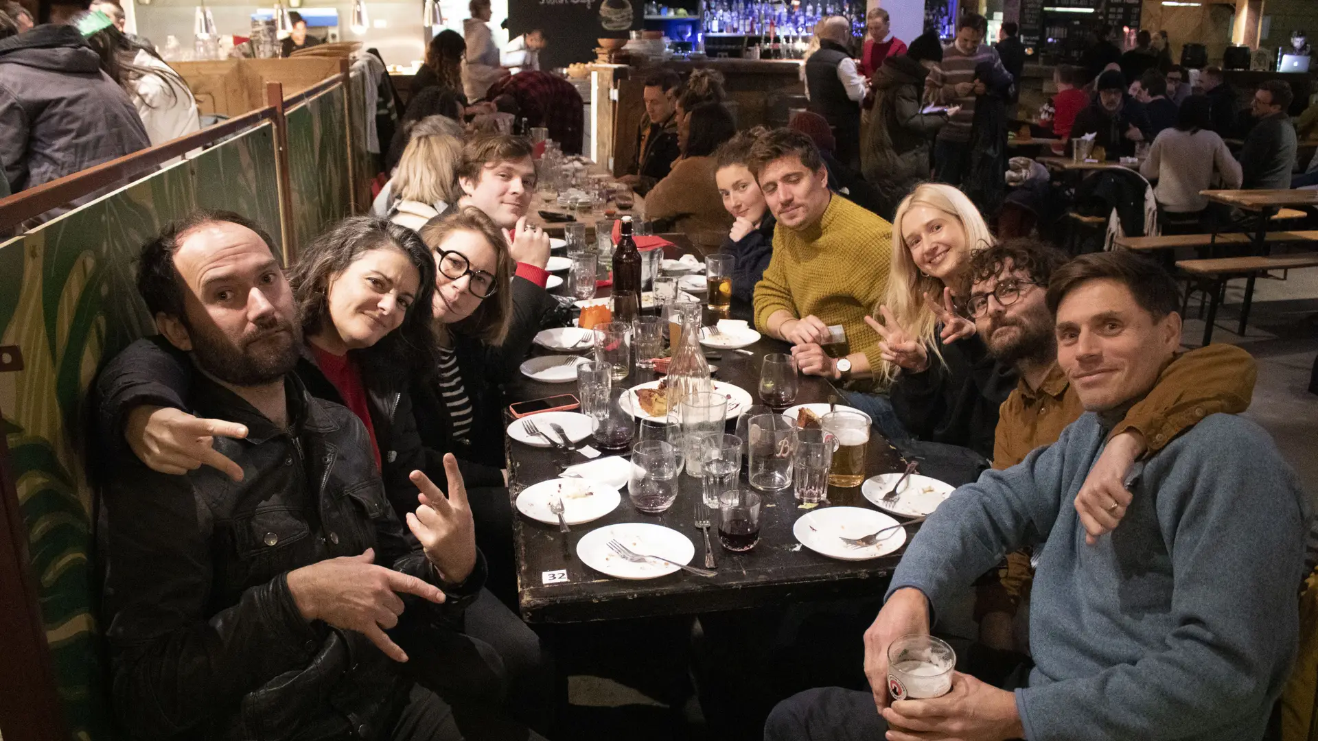 Mainyarders at Christmas dinner social event in Hackney Wick